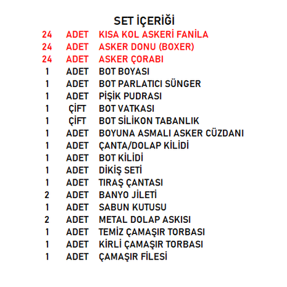 Ekonomik 24'lü Askerlik Seti (Denizci)