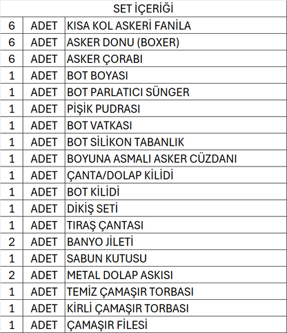 Ekonomik 6'lı Askerlik Seti