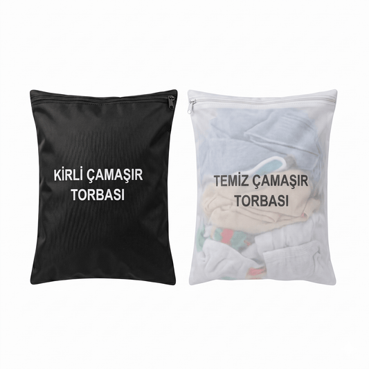 Kirli - Temiz Çamaşır Torbası - Bedelli Asker Seti - Bordo Bedelli