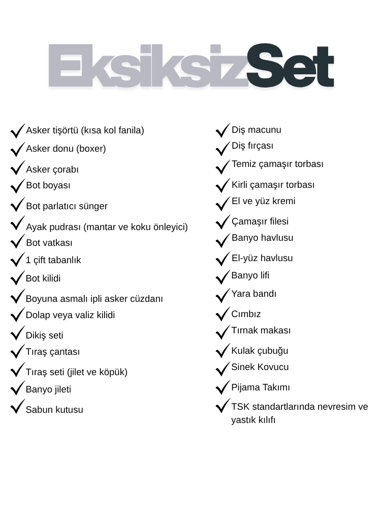 6'lı Bedelli Askerlik Seti